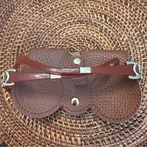 Brown Pebbled Leather Sunglasses Case